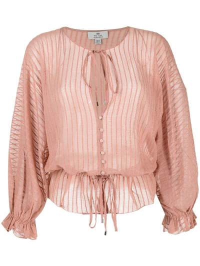 We Are Kindred Aurora Tie Neck Blouse In Pink