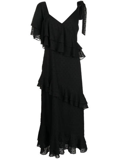 We Are Kindred Giovanna Tiered Ruffle Maxi-dress In Black
