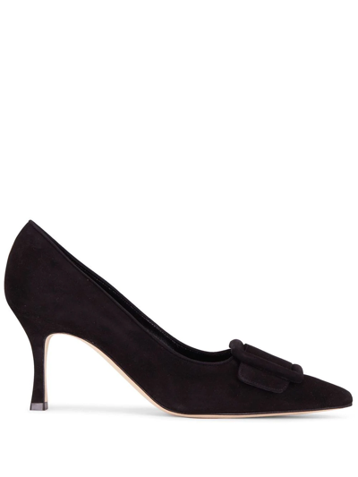 Manolo Blahnik May Buckle-detail 70mm Pumps In Schwarz