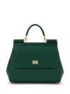 Dolce & Gabbana Medium Sicily Top Handle Bag In Dauphine Leather In Green