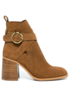 SEE BY CHLOÉ LYNA SUEDE ANKLE BOOTS