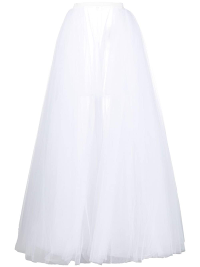 Rebecca Vallance Tulle-netted Long Skirt In White