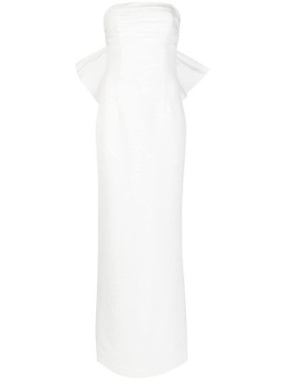Rebecca Vallance Madeline Bow-detail Strapless Gown In Ivory