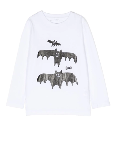 Stella Mccartney Babies' Halloween Bat Graphic-print T-shirt In White