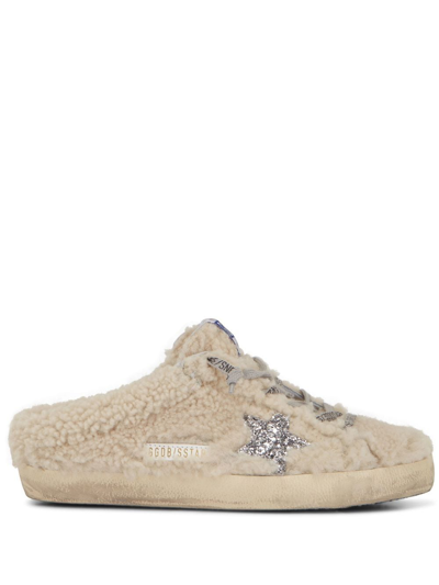 Golden Goose Super Star Shearling Sabot In White
