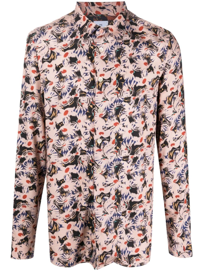 Ps By Paul Smith Snow Pixie-print Shirt In Pink