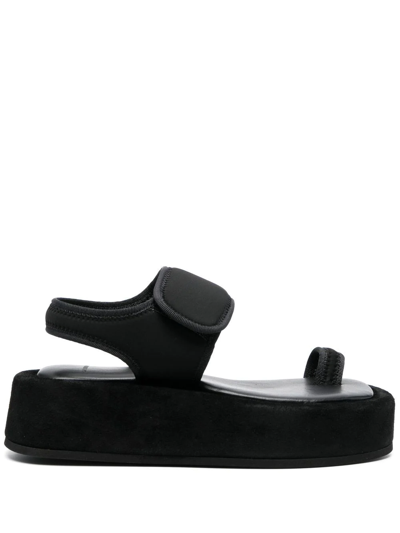 Wardrobe.nyc Platform 50mm Leather Sandals In Schwarz