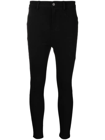 Tout A Coup Cropped Skinny Trousers In Schwarz