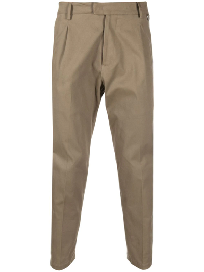 Low Brand Straight-leg Cropped Trousers In Nude