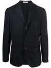 Boglioli Single-breasted Wool Blazer In Blau