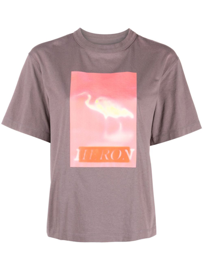 Heron Preston Heron-print Short-sleeved T-shirt In Grey