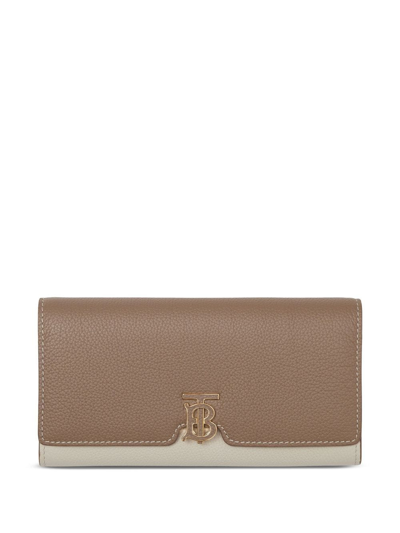 Burberry Monogram Two-tone Continental Wallet In Neutrals