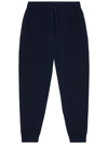 Burberry Logo-embroidered Cashmere Track Pants In Blau
