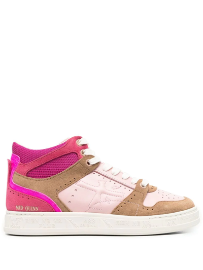Premiata Quinn High-top Sneakers In Pink