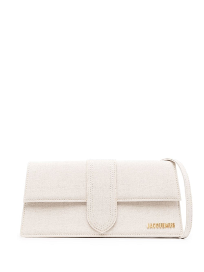 Jacquemus Le Bambino Linen Shoulder Bag In Cream