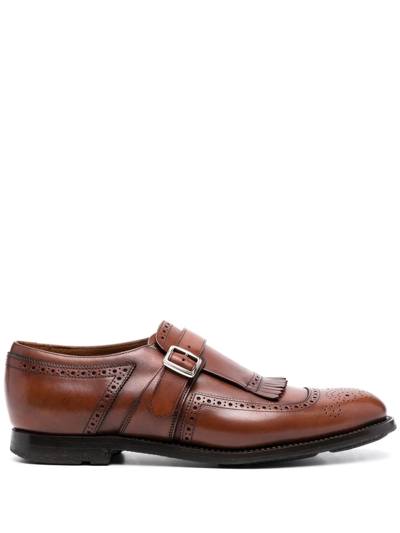 Church's Shanghai Leather Monk Shoes In Braun