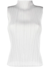 Issey Miyake High-neck Technical-pleated Tank In Grau