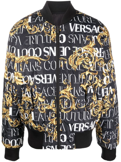 Versace Jeans Couture Versace Jeans  Logo Couture Black Gold Bomber Jacket