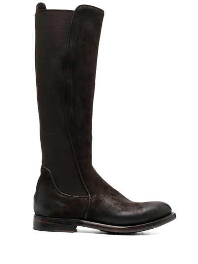 Silvano Sassetti Knee-high Leather Boots In Braun