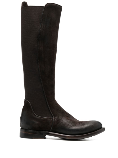 Silvano Sassetti Knee-high Leather Boots In Blu Blu E Verdi