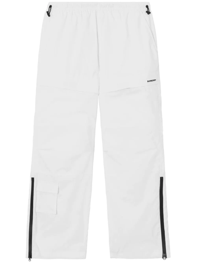 Burberry Logo-patch Track Pants In Weiss
