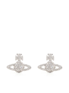 Vivienne Westwood Silver Logo Stud Earrings In Silber