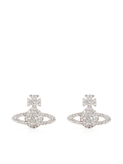 Vivienne Westwood Crystal-embellished Logo Stud Earring In Not Applicable