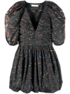 Ulla Johnson Gwen Elbow Puff-sleeve Mini Dress In Grün