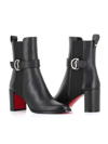Christian Louboutin Chelsea Booty 70 Leather Ankle Boots In Black