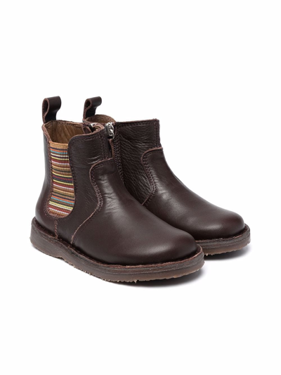 Two Con Me By Pépé Kids' Leather Chelsea Boots In Brown