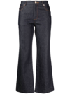 Apc Mid-rise Cropped Jeans In Blue