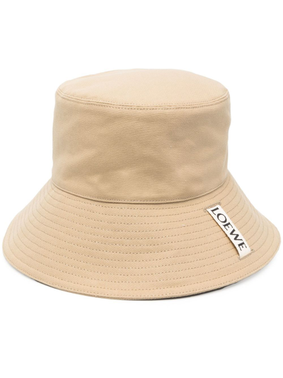 Loewe Logo-patch Bucket Hat In Neutrals