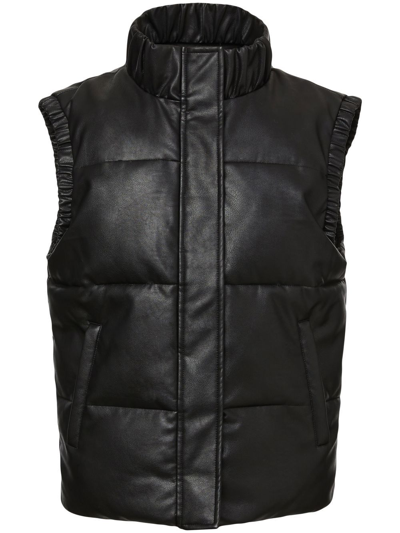 Unreal Fur Cruising Faux-leather Gilet Jacket In Black