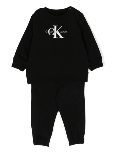 Calvin Klein Jeans Est.1978 Babies' Black Logo Cotton Tracksuit