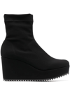 Pedro Garcia Urbana Stretch Wedge Booties In Black