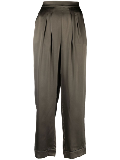 Eres Satin-finish Loungewear Trousers In Green