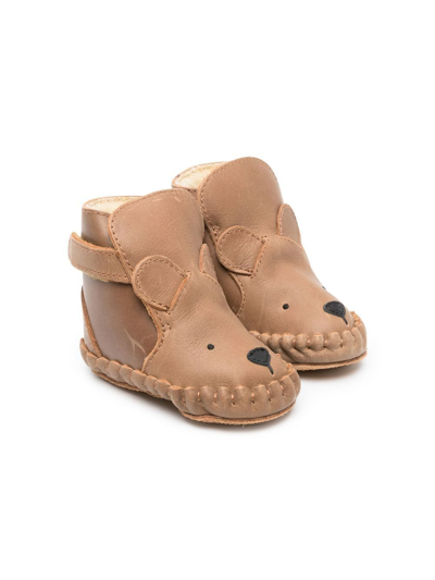 Donsje Babies' Faux Shearling-lined Slip-on Booties In Brown