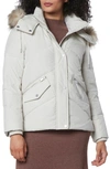 Andrew Marc Essential Water Resistant Down Puffer Faux Fur Hooded Jacket In Birch