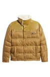 Noize Vroni Mixed Media Puffer Jacket In Butternut