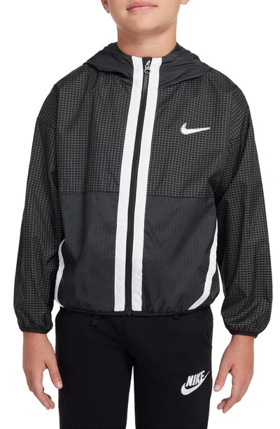 Nike Kids' Woven Jacket In Black/ Dk Smoke Grey