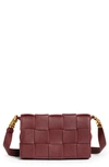 Bottega Veneta Cassette Intrecciato Plisse Leather Crossbody Bag In Barolo-gold