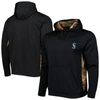 DUNBROOKE DUNBROOKE BLACK/CAMO SEATTLE MARINERS RANGER PULLOVER HOODIE