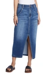 Wash Lab Denim Daily Slit Denim Midi Skirt In Washed Blue