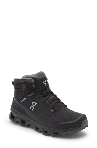 On Cloudrock 2 Waterproof Hiking Boot In Black/ Eclipse