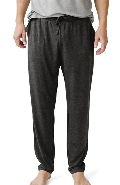 Cozy Earth Tie Waist Stretch Knit Pyjama Trousers In Charcoal