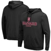 Colosseum Black Harvard Crimson Lantern Pullover Hoodie In Black