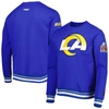 PRO STANDARD PRO STANDARD ROYAL LOS ANGELES RAMS MASH UP PULLOVER SWEATSHIRT