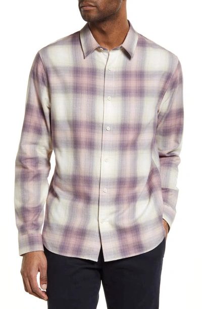 Vince Redondo Classic Fit Plaid Cotton Button-up Shirt In Maroon