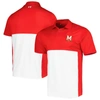 UNDER ARMOUR UNDER ARMOUR RED/WHITE MARYLAND TERRAPINS GREEN BLOCKED POLO PERFORMANCE POLO