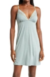 Natori Feathers Essentials Chemise In Eucalyptus Green